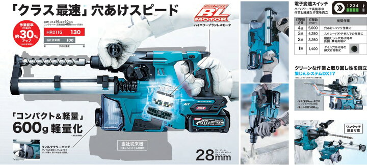 楽天市場】【在庫あり】マキタ 28mm充電式ハンマドリル 40Vmax 
