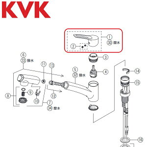 KVK Z5021THDHS 水栓部材 レバーハンドルセット(撥水加工) KM5021THS用 ※写真はパック品番PZを利用 お届けはパック内のみ λ