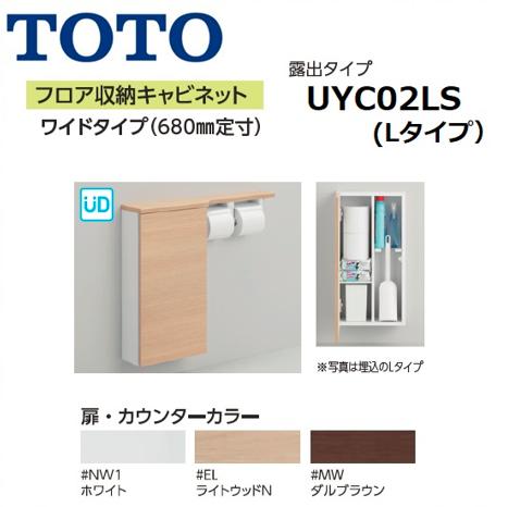 トイレ周辺収納 UYC02LS Lタイプ フロア収納キャビネット ワイドタイプ TOTO 露出タイプ 680mm定寸 信憑 40％OFFの激安セール