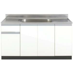 アイオ産業 KW-1500S  流し台 中央シンク 間口1500mm 【1都3県の一部 送料無料】