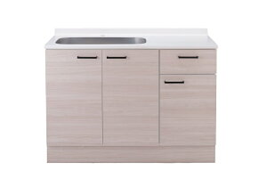 アイオ産業 YM-1200L セクショナルキッチン mio 流し台のみ 間口1200mm シンク左 (水栓 別売) 【受注生産】【1都3県の一部 送料無料】