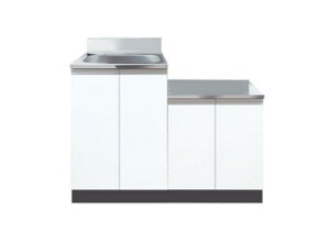 イースタン工業 CM2-120A コンロ台付流し台 W1200xD550xH800mm 壁出し水栓タイプ【お届け先 関東限定】 ⇒