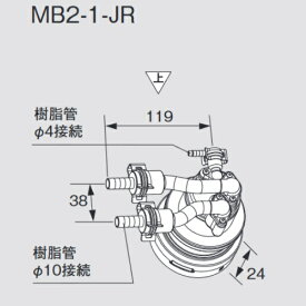 長府製作所　MB2-1-JR　給湯器部材 循環アダプター 樹脂管(φ10)接続専用 Chofu □