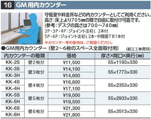 イナバ物置 KK-3H GM型用内カウンター 扉3枚分 SMK型オプション ハイルーフ用【本体同時購入のみ手配可】⇒■