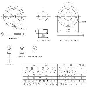 パーパス TP-HF1〔L005〕 業務用給湯器部材 閉塞フランジセット ⇒□