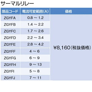 パーパス ZGYFD 給湯器部材 電磁開閉器 サーマルリレー 電流可変範囲:2.2〜3.4A ⇒□