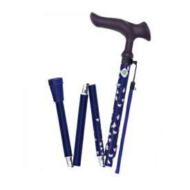 【送料無料】メーカー直送品Fuji Home(フジホーム)Walking Stick(ステッキ・杖)WB5133かるがもファム2 折畳小花ネイビー