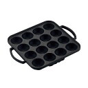 【IH対応】池永鉄工 たこ焼き器 16穴　 日本製 鉄鋳物 ガス火対応 電調専科 ブラック