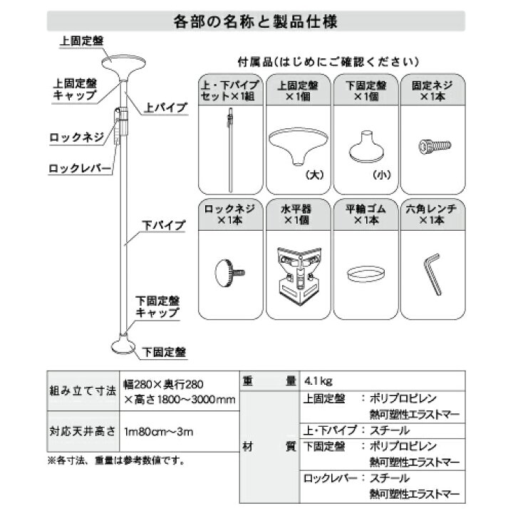 楽天市場】【送料無料】幸和製作所突っ張り棒つかまりポールHUH08 （丸 