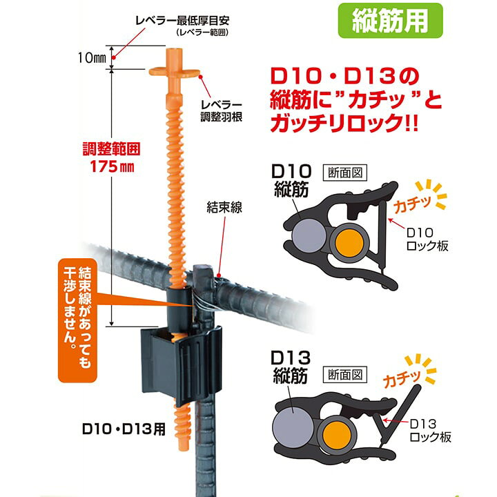 楽天市場】【NSP】天端ターゲットII縦筋用ロック付 D10・D13【500入 