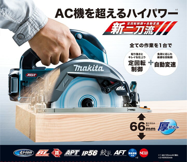 楽天市場】makita マキタ165mm充電式マルノコHS001GRDX/B バッテリー 