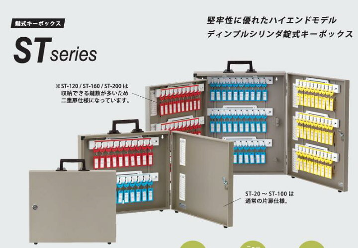楽天市場】TANNER キーボックス ST-100 100本掛 ディンプルシリンダー 