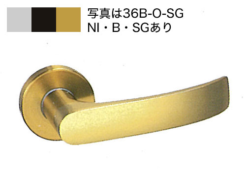 36B-O-NI-50　ヒナカ　GIA-X　レバーハンドル丸座空錠　Bデザイン　NIニッケル　バックセット50
