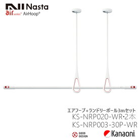 NASTA ナスタ エアフープ 2本 + ランドリーポール 3.0mセット販売D KS-NRP020+KS-NRP003-30P