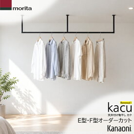 オーダーカット品 送料無料 森田アルミ工業 天井付け物干し kacu E型・F型 リニューアル版 受注生産品 室内物干し 屋内用 オーダーメイドのハンガーバー