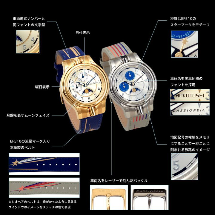 楽天市場】EF510 リバーシブルリストウォッチ 北斗星 カシオペア 数量 