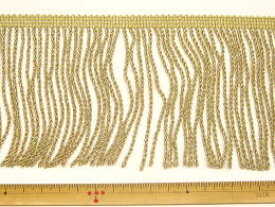フリンジ(レーヨンコード)-ゴールド10.0cm幅【10cm単位販売】FRA-11739-100【ネコポス便OK】