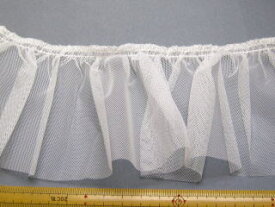 ソフトチュールフリル-白-8cm幅【10cm単位販売】FT-66702-0180【ネコポス便OK】