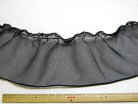 オーガンジーフリル-8cm幅 黒【10cm単位販売】FT-66701-0980【ネコポス便OK】