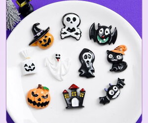 デコパーツ ハロウィン10体 デコレーションパーツ デコ電 ハンドメイド アクセサリーパーツ ヘアピン ハンドメイド チャーム パーツ デコレーション カボション スマホケース 子供