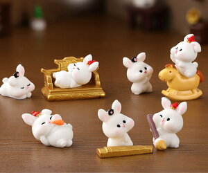 動物フィギュア 筆持つうさぎ 4体 コケリウム テラリウムフィギュア ミニチュア 動物 テラリウム 水槽 テラリウム ミニ アクアリウム スノードーム 苔テラリウム 苔盆栽 箱庭 かわいい