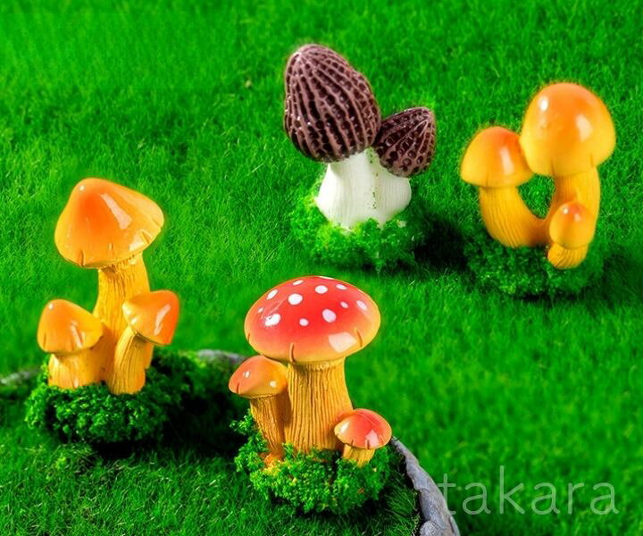 楽天市場】きのこ ミニチュア 4種 苔テラリウム テラリウム フィギュア 