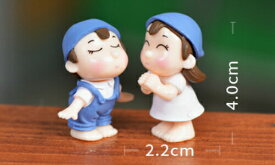 微笑むカップルセット 約2.2*4cm 人形 テラリウムフィギュア ミニチュア ミニフィギュア ジオラマ イベント