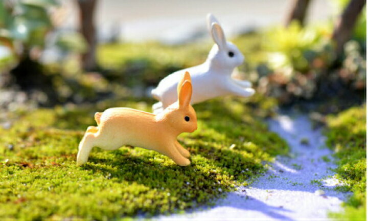 Toymytoy ミニうさぎ 置物 14個 動物 キャラクター おもちゃ ミニチュア 苔風景 Diy テラリウム 工芸 オーナメント 21a W新作 送料無料