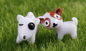 白い子犬 3種 動物 フィギュア テラリウム フィギュア ミニフィギュア コケリウム ジオラマ 箱庭 かわいい おしゃれ ワークショップパーツ 苔盆栽 コケ 苔玉 観葉植物 イベント
