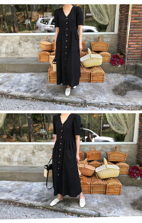 楽天市場 ロングワンピースレディース レトロ 前開きワンピース 授乳ワンピース ｖネック マキシワンピース 体型カバー 着痩せ フレア 棉麻 ボタン式 前開きカーディガン マタニティ 森ガール 半袖 普段着 無地 夏ワンピース リゾート 海 ロング丈 大人カジュアル