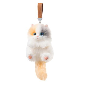 【6％OFFクーポン 1/23まで】猫ちゃん型 ぬいぐるみ バッグチャーム キーホルダー ボールチェーン ねこ ファー リアル ふわふわ 猫好き ミニバッグ 可愛い 長毛 高級感 動物 ペット 癒し 誕生日 プレゼントに最適 猫グッズ かわいい おしゃれ キュート ラッピング