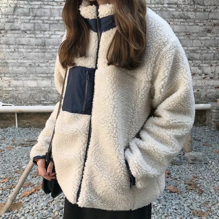 楽天市場】ボアブルゾン ボアジャケット ボアコート レディース 