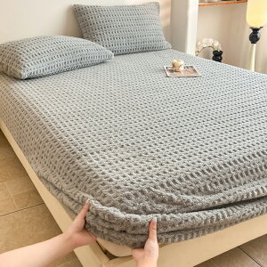 \新品12%OFFクーポン 10/31まで/ボックスシーツ 冬 もこもこ 一体型敷きパッド フランネル 敷きパッド シングル セミダブル ベッドカバー BOXシーツ ベッドシーツ 厚手 ワッフル柄 発熱 マイ