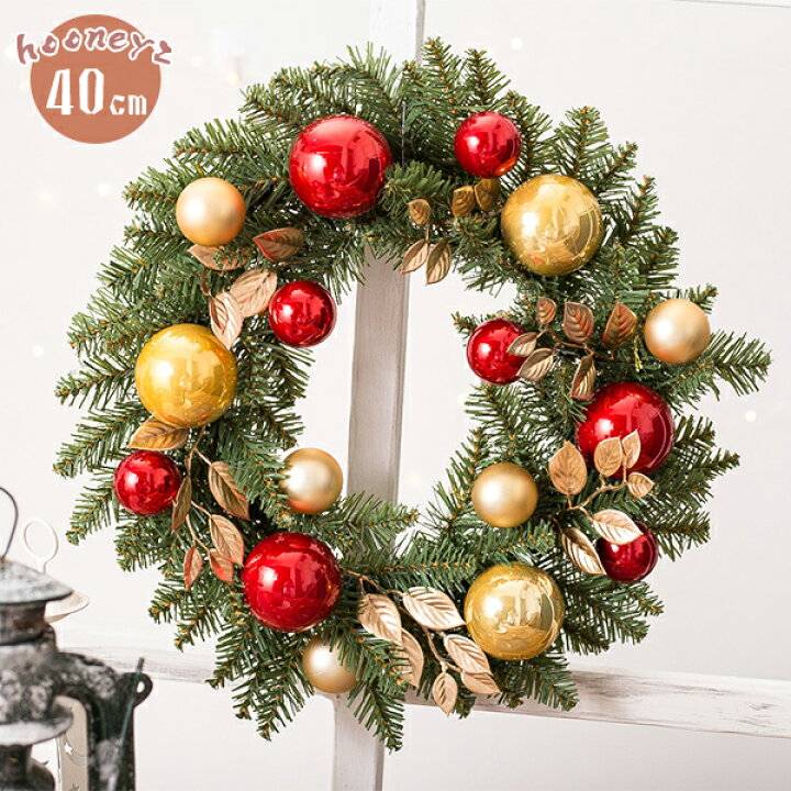 楽天市場 花輪 40cm クリスマス クリスマス花輪 クリスマスリース 玄関リース 壁 玄関 ドア 窓 卓上 オーナメント デコレーション 装飾花輪 壁装飾 アクセサリー 北欧 クリスマス飾り おしゃれ ミニツリー 飾り付け クリスマス飾り インスタ映え Hooneyz