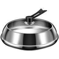 【全品2点で5%OFF】マルチグリドル 蓋 フライパンカバー 自立型鍋蓋 こぼれ防止蓋 ステンレス 見える ガ…