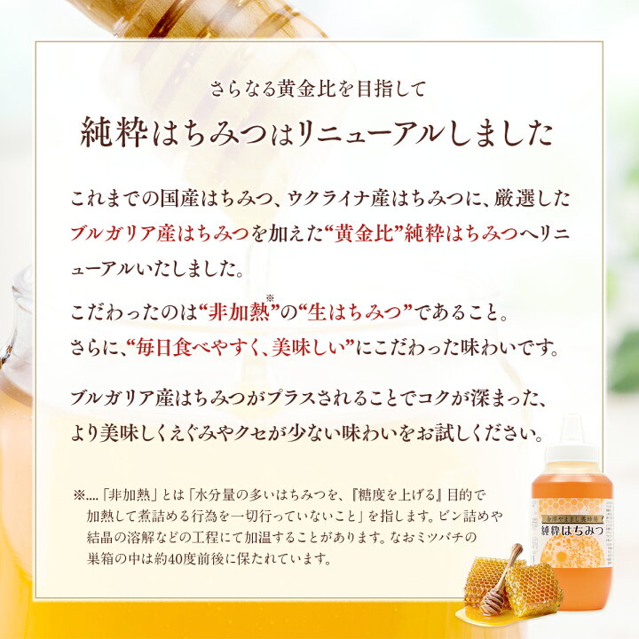 楽天市場】＼楽天ランキング1位獲得／ 国産 はちみつ 入り 非加熱 