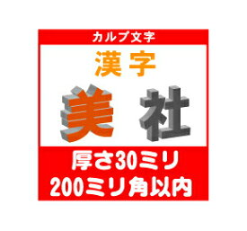［カルプ文字］　漢字一文字　厚さ30ミリ　200ミリ角以内