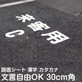 路面表示シート 30cm角 1文字分 希望の文字で製作 漢字 ひらがな カタカナ 英字 数字 切り文字 標示 文字 シール 反射タイプ 夜間も読める