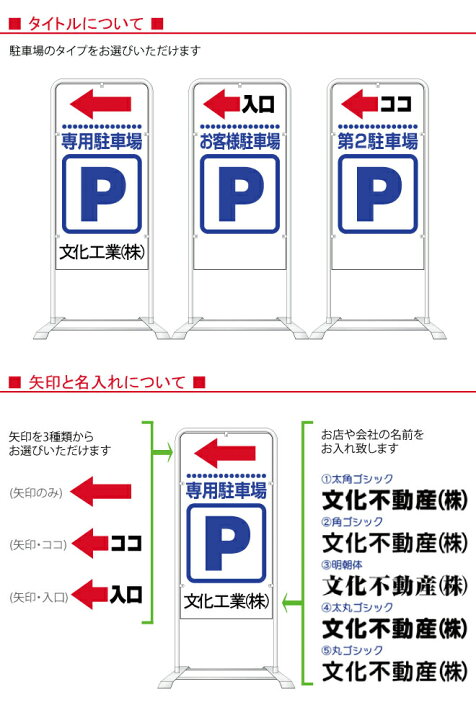 格安駐車場ａ型スタンド看板 お客様駐車場 全長１ｍ 矢印無 22a W新作送料無料 矢印無