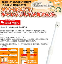のぼり旗ポール強風用(2段伸縮式)白色1セット(10本入り)