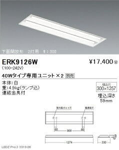 yƖzyendoƖz {ݏƖ ǌ`LEDx[XCg { 40W^Cv  ʊJ` 2p W:300 ERK9126W jbgʔ