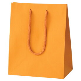 【ラッピング用品】【袋類】【ひも付き紙袋(クラフト紙)】 kp38-313-13-4 カラー手提げ紙袋 オレンジ 20×12×25cm