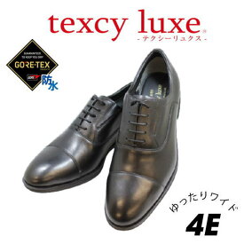 GORE-TEX（ゴアテックス）テクシーリュクス TEXCY-LUXE TU8005黒メンズビジネスシューズ ウォーキング シューズ メンズ用（男性用）本革（レザー） 革靴 消臭 防水 軽量 幅広 ワイド 4E 黒（ブラック）立ち仕事 スニーカー 感覚