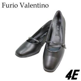 Furio Valentino 3453黒4Eストラップパンプス【靴】レディースパンプス 黒パンプス ビジネスパンプス 幅広 オフィス 通勤 冠婚葬祭 女性用（レディース用）22.5cm 23cm 23.5cm 24cm 24.5cm