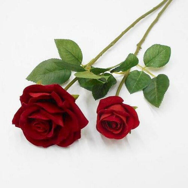 楽天市場】【造花 バラ】ベルベットローズ（造花 1輪バラ 薔薇 