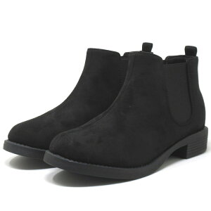 ショートブーツ 大きいサイズ レディース 25.5cm 26cm 26.5cm 対応 ワイズ 4e 厚底 サイドゴアブーツ チェルシーブーツ 外反母趾 幅広 甲高 ブラック ローヒール 歩きやすい おしゃれ サイドゴア 01