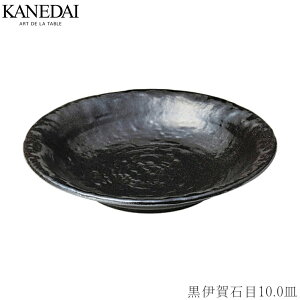 【黒伊賀石目10.0皿】盛皿 大皿 メイン 30cm 以上 和食器 おしゃれ 焼き物 プレート 業務用 プロ仕様 0307-0165