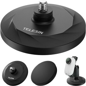TELESIN DJI Osmo Pocket 3/Pocket 2/INSTA360 GO 3 対応 磁気マウントベース アダプターマウント 1/4ネジ穴の付いたあらゆる継手に接続可能 Insta 360 x5 x4 x3 x2 ONE RS ONE GO 3 GO 2対応