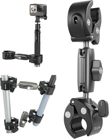TELESIN GoPro用 ダブルクランプ マウント ダブルハサミマウン アルミニウム合金製 360°回転 マジックアーム 蟹バサミクランプ パイプクランプ スーパークランプ 撮影アクセサリー Gopro Hero 13-9 Insta360 X5 X4 Ace Pro DJIOsmo 360 Action 5 Pro 4 AKASO/アクションカメ