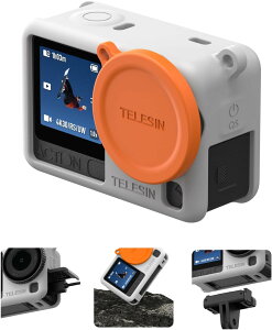 TELESIN DJI Osmo Action 6�p �ی�P�[�X �V���R���ی�J�o�[ �����Y�L���b�v �����Y�J�o�[ �X�N���b�`�h�~ �ϖ��� �_��ŕό`���Ȃ� �����h�~ �X�g���b�v�t�� �g�тɕ֗� ���t���ȒP DJI Osmo Action